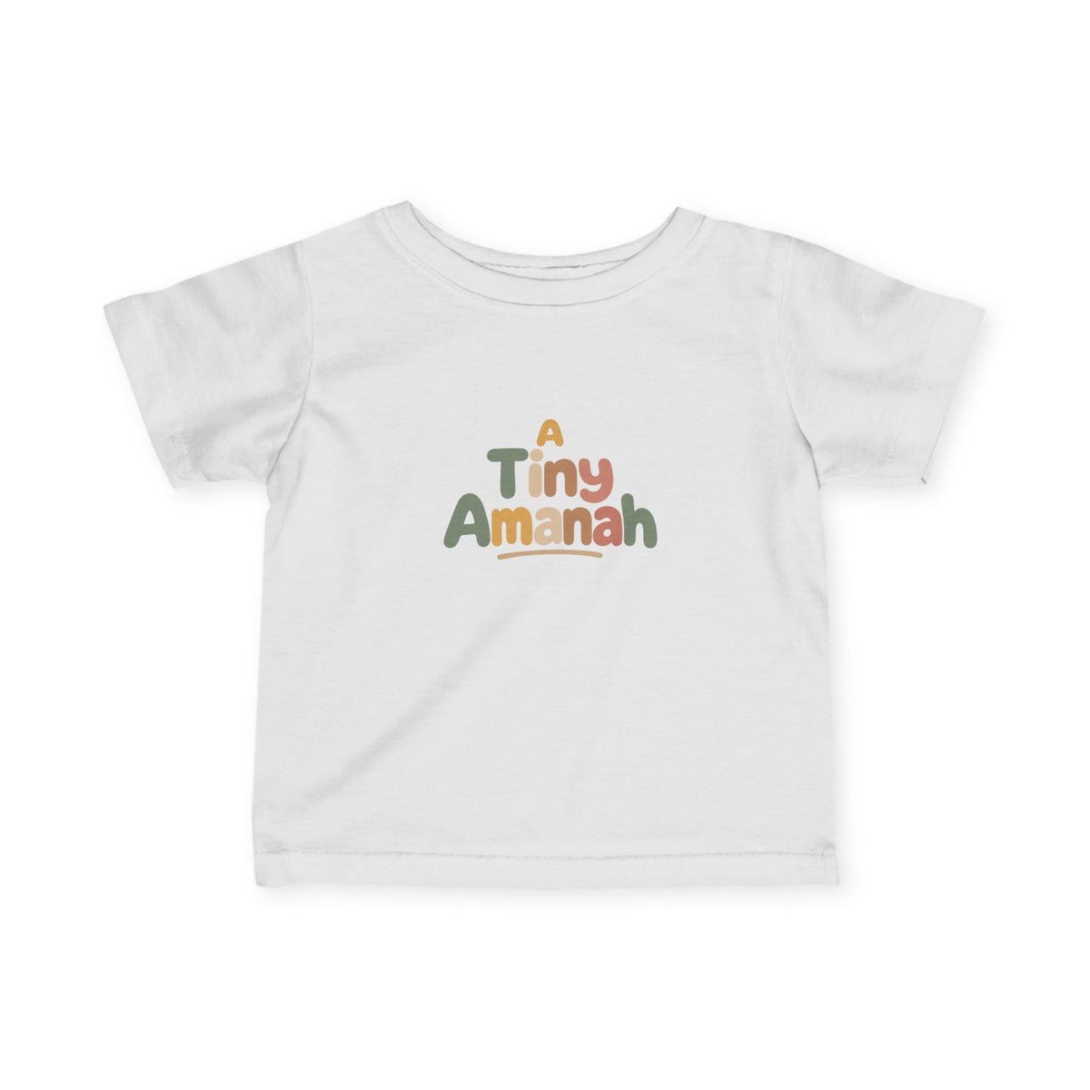 Infant Tee — "A Tiny Amanah" Colorful Retro Baby Shirt