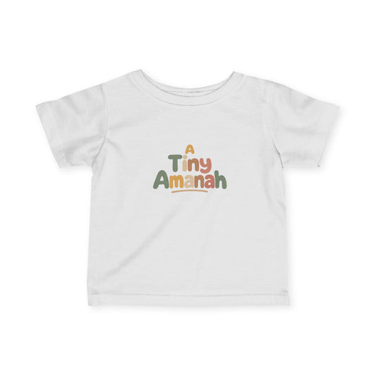 Infant Tee — "A Tiny Amanah" Colorful Retro Baby Shirt