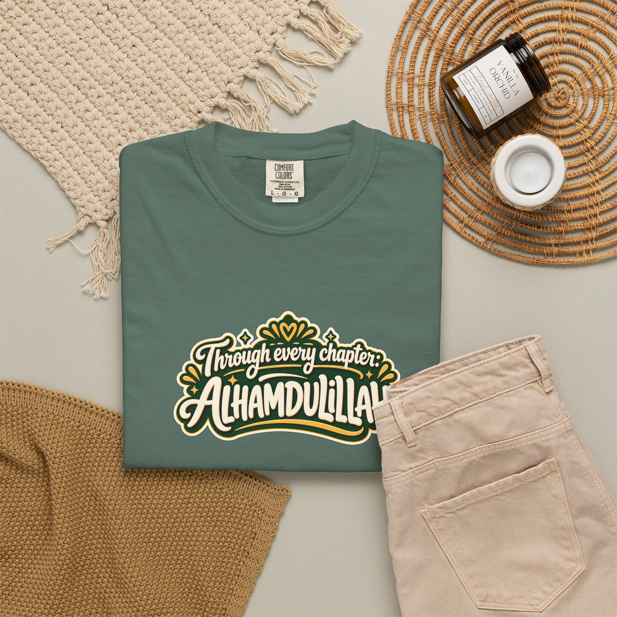 Alhamdulillah Graphic T-Shirt — 'Through Every Chapter' Tee