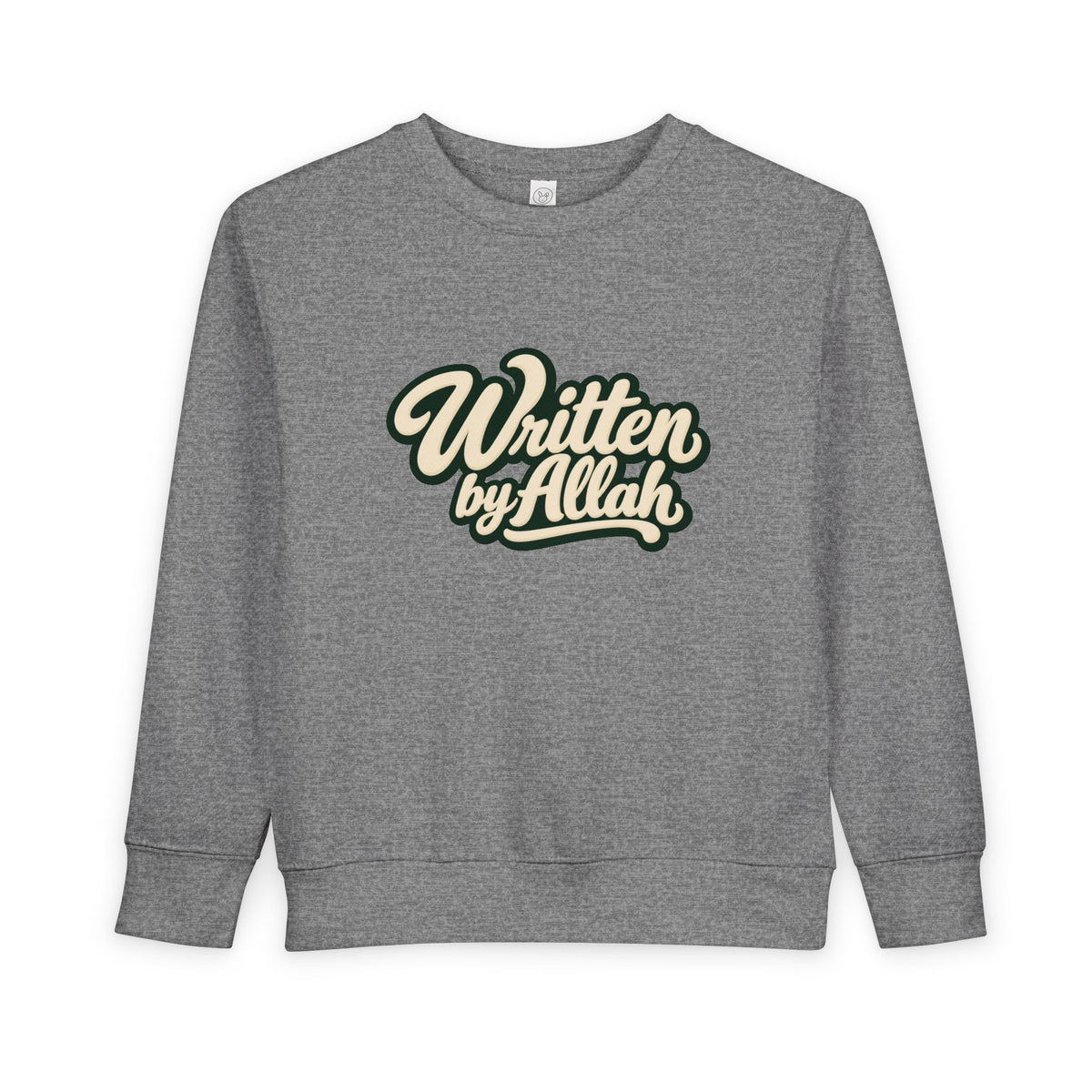 Toddler Sweatshirt - "Written by Allah" Cute Islamic Kids Crewneck, Nursery Gift for Muslim Toddlers