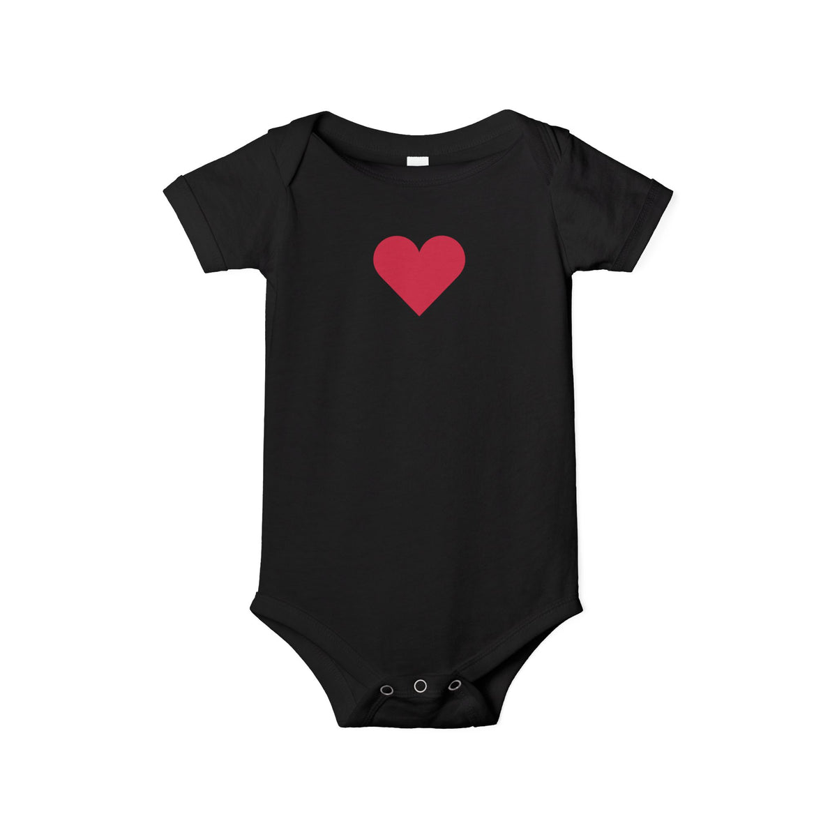 Infant One-Piece Bodysuit with Red Heart — Cute Baby Valentine or Everyday Gift