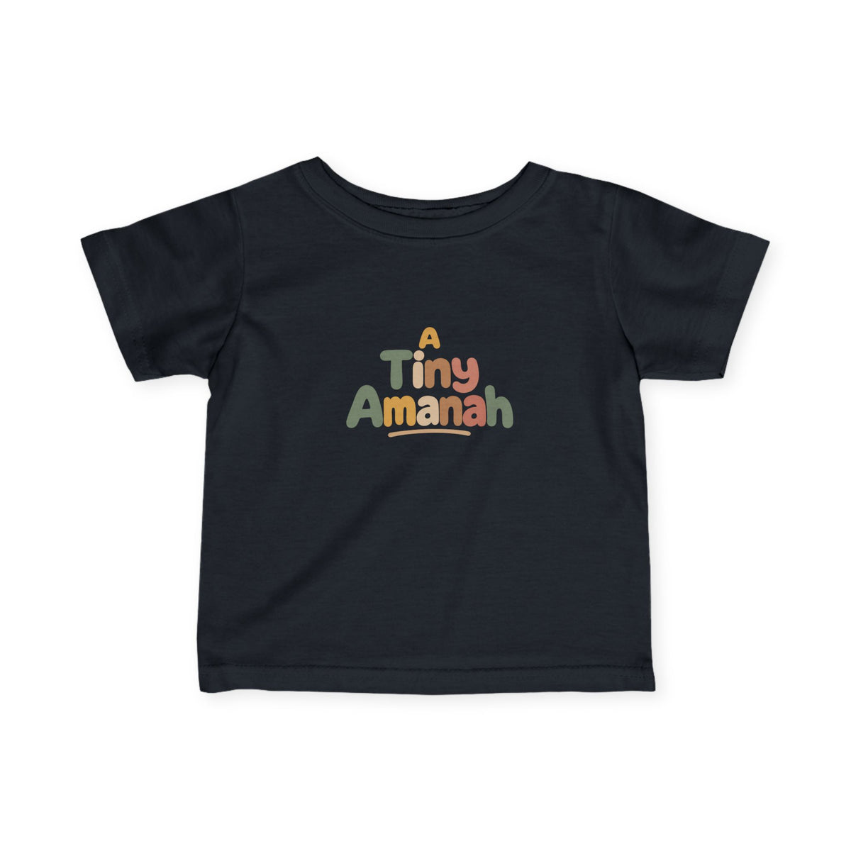 Infant Tee — "A Tiny Amanah" Colorful Retro Baby Shirt