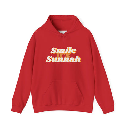 Smile It's Sunnah Hoodie — Retro Yellow Script Hoodie