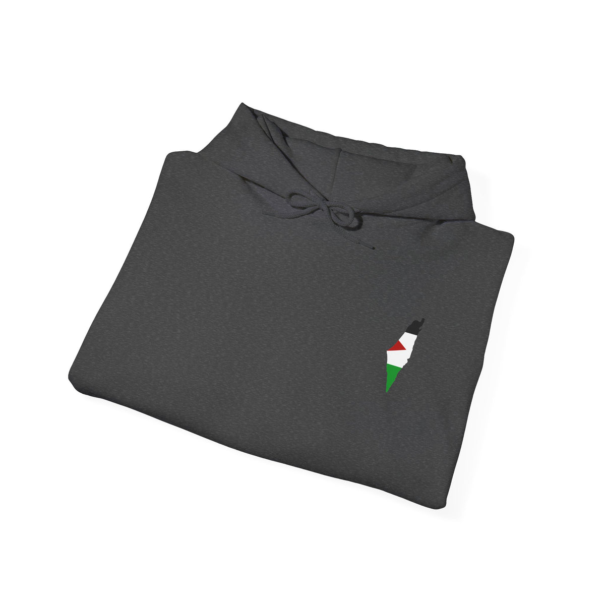 Minimalist Palestinian Flag Hoodie – Small Chest Emblem