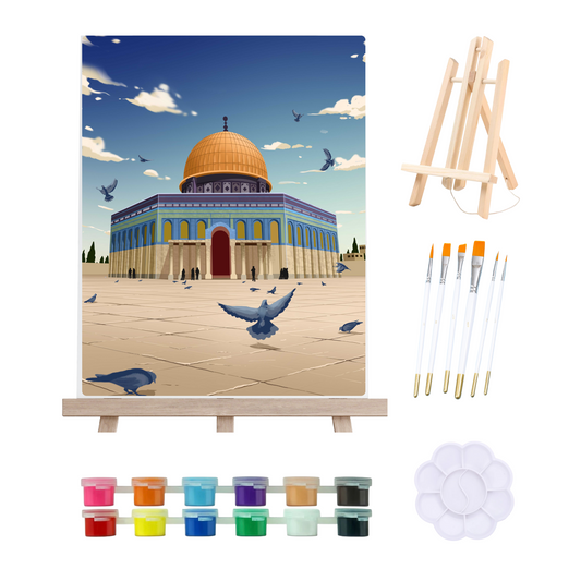 Masjid Al-Aqsa(Dome of the Rock) Paint by Numbers Kit | Islamic paint by numbers | Islamic Painting | Islamic diy art |