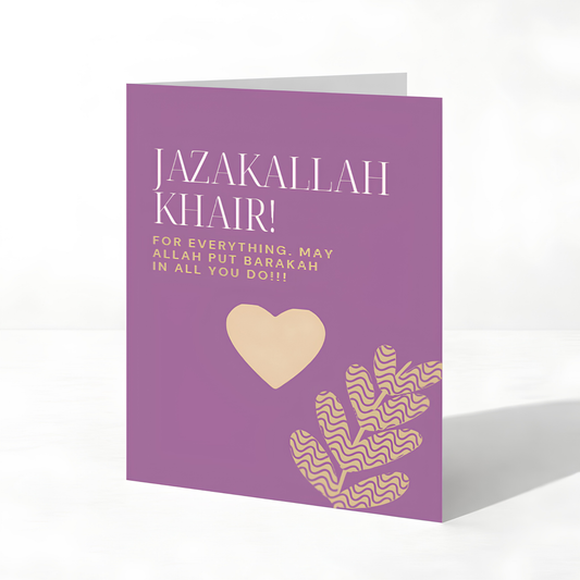 JazakAllah Khair For Everything Islamic Thank You Card
