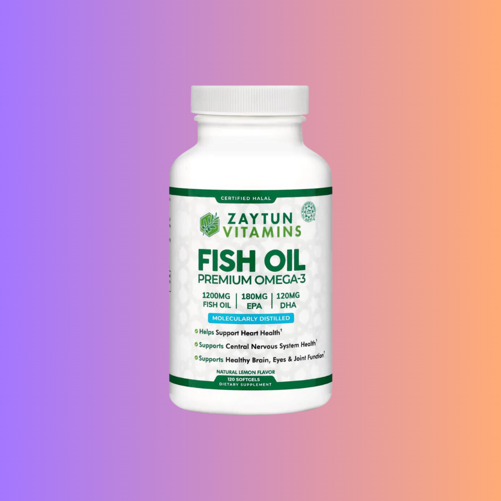 Halal Fish Oil Omega-3 (Halal Gelatin) Softgels