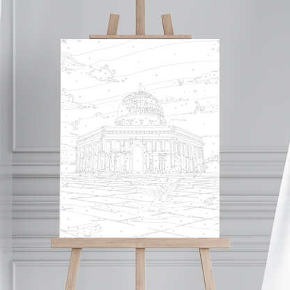 Masjid Al-Aqsa(Dome of the Rock) Paint by Numbers Kit | Islamic paint by numbers | Islamic Painting | Islamic diy art |