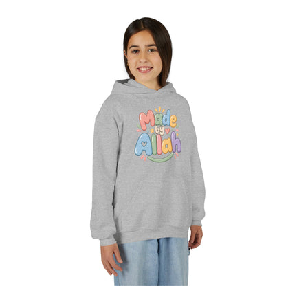 Youth Hoodie — "Made by Allah" Pastel Kids Islamic Pullover