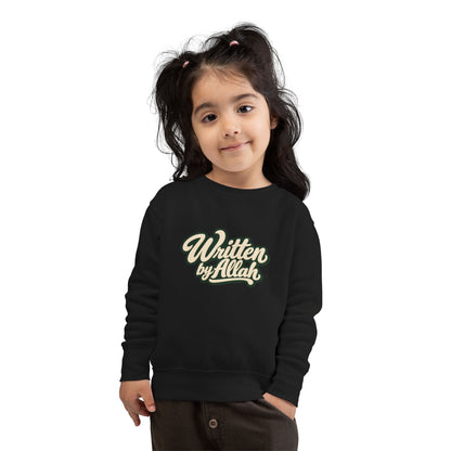 Toddler Sweatshirt - "Written by Allah" Cute Islamic Kids Crewneck, Nursery Gift for Muslim Toddlers