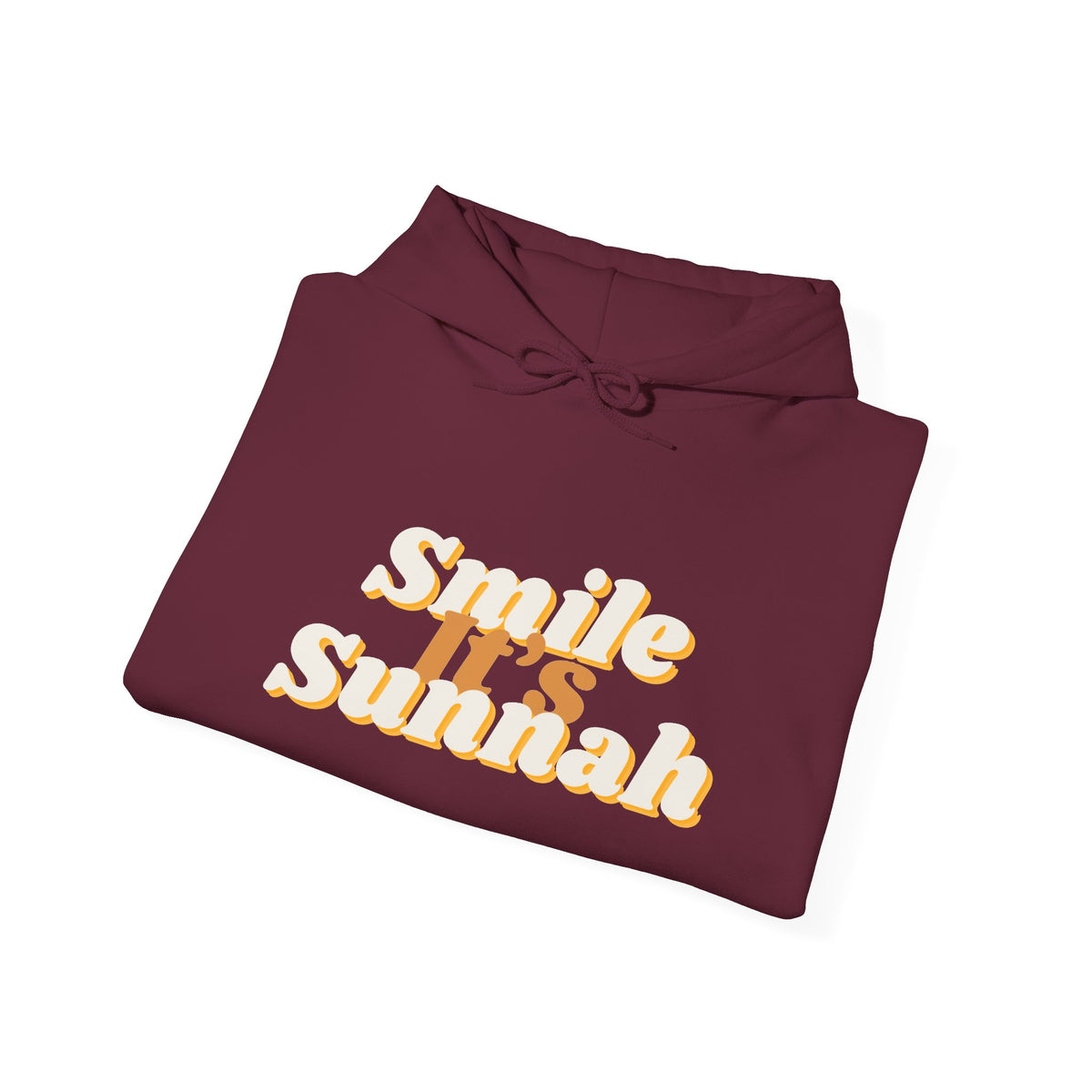 Smile It's Sunnah Hoodie — Retro Yellow Script Hoodie