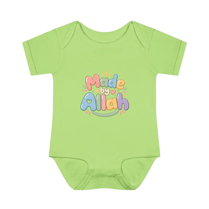 Made by Allah Baby Bodysuit — Pastel Islamic Newborn Onesie