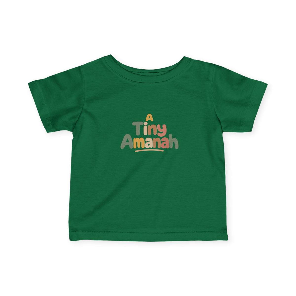 Infant Tee — "A Tiny Amanah" Colorful Retro Baby Shirt