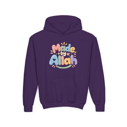 Youth Hoodie — "Made by Allah" Pastel Kids Islamic Pullover