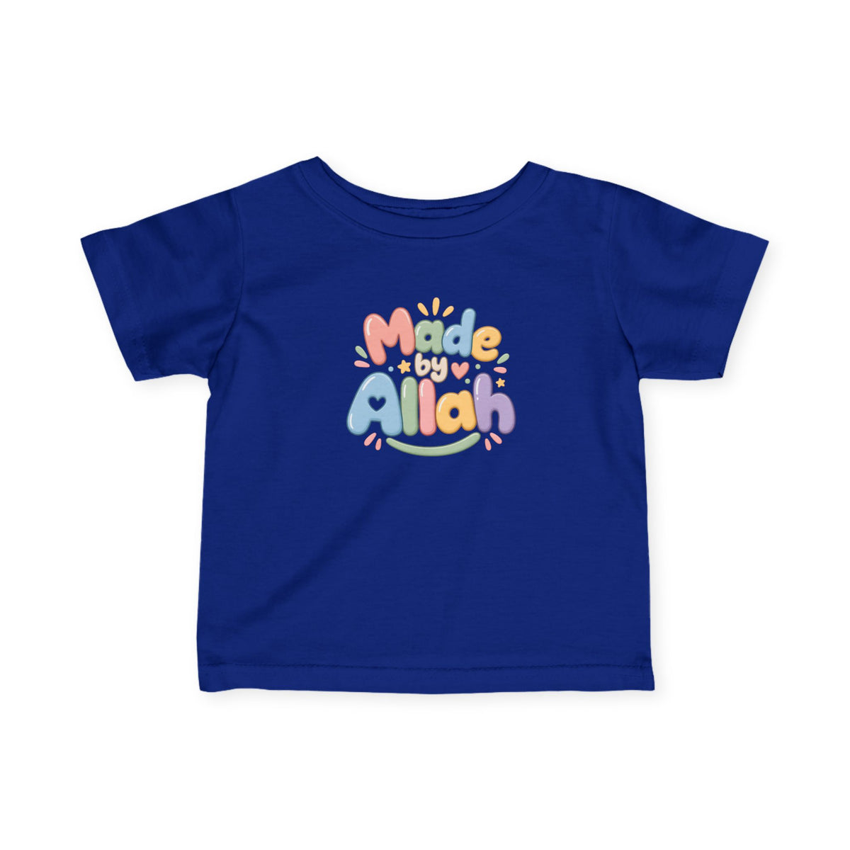 Infant Tee — "Made by Allah" Pastel Baby Shirt