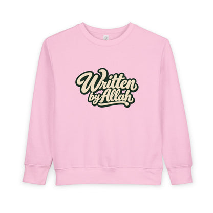 Toddler Sweatshirt - "Written by Allah" Cute Islamic Kids Crewneck, Nursery Gift for Muslim Toddlers
