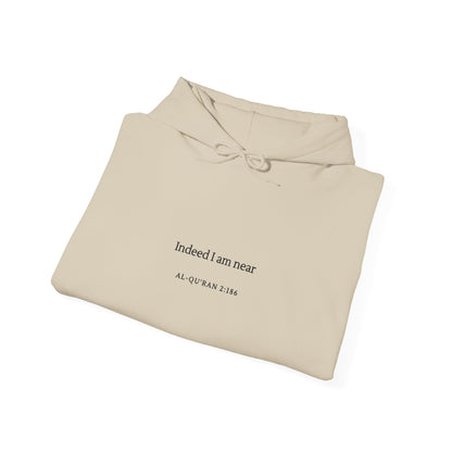 Hoodie — Minimal 'Indeed I Am Near' Quran Verse Pullover