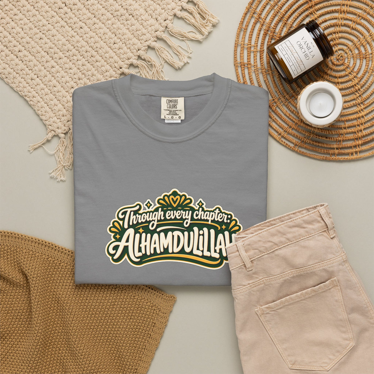 Alhamdulillah Graphic T-Shirt — 'Through Every Chapter' Tee