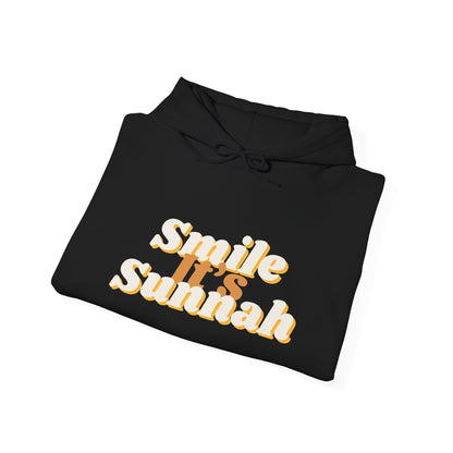 Smile It's Sunnah Hoodie — Retro Yellow Script Hoodie