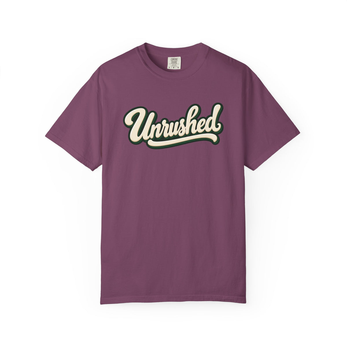 Unrushed Script T-Shirt — Vintage Retro Graphic Tee