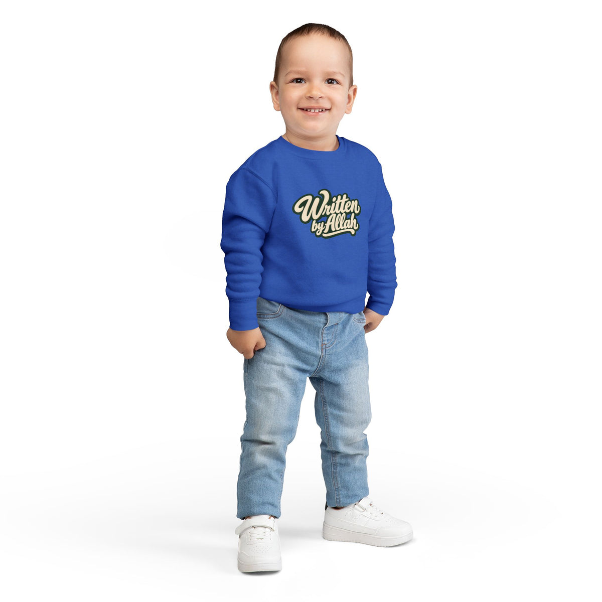 Toddler Sweatshirt - "Written by Allah" Cute Islamic Kids Crewneck, Nursery Gift for Muslim Toddlers