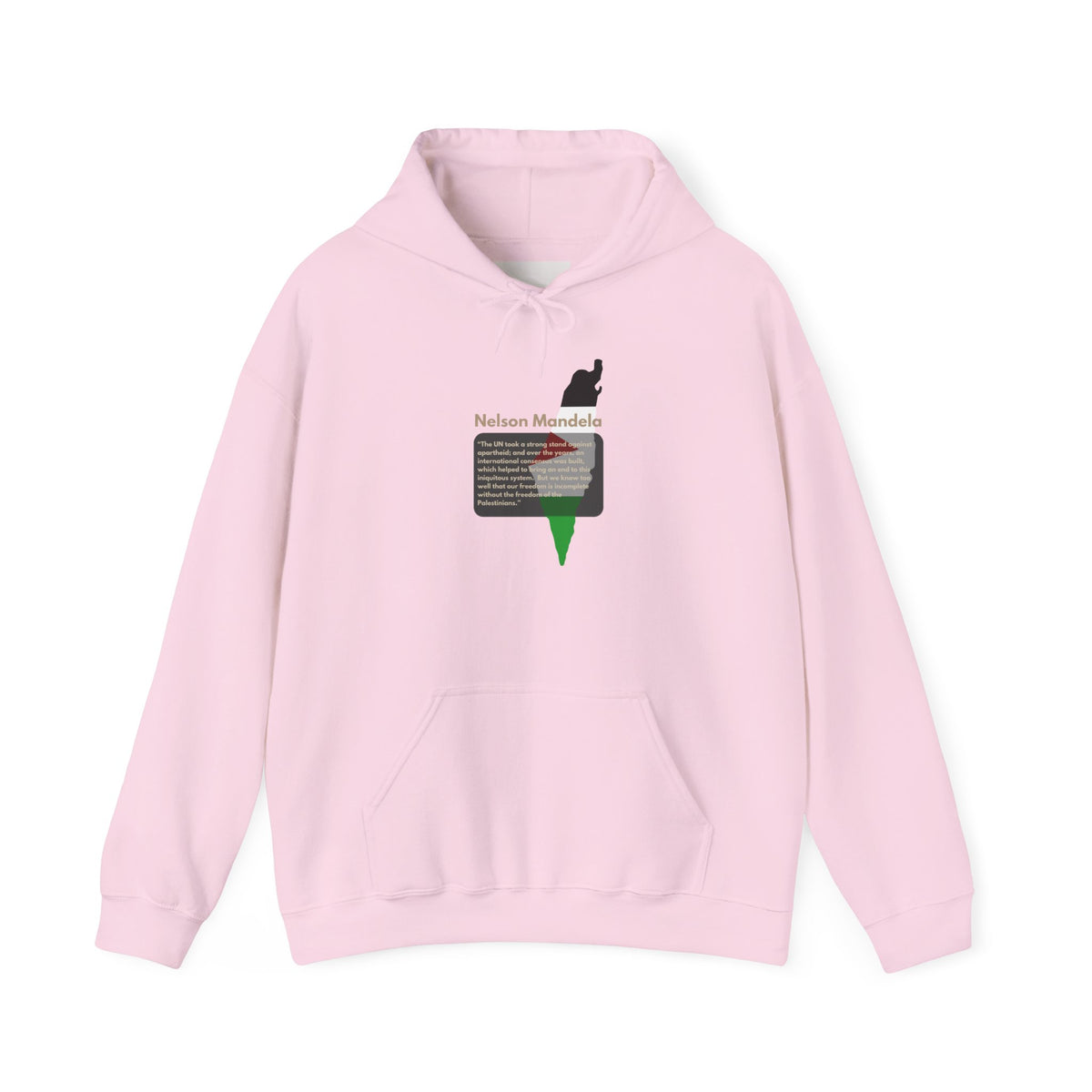 Hoodie - Nelson Mandela Quote & Palestine Flag Graphic
