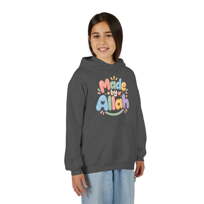 Youth Hoodie — "Made by Allah" Pastel Kids Islamic Pullover