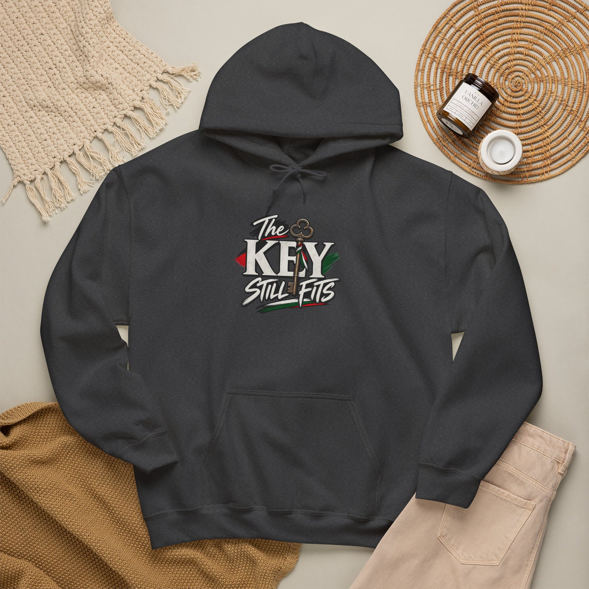 Hoodie — 'The Key Still Fits' Retro Script Logo Pullover