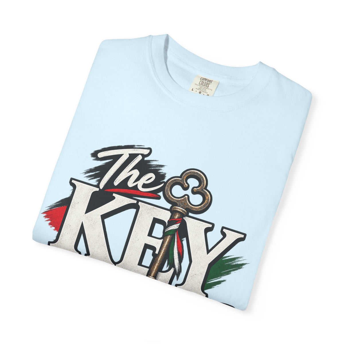 Key Still Fits T-Shirt — Vintage Key Graphic Tee with Red & Green Accents