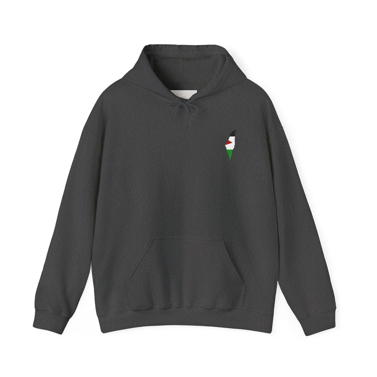 Minimalist Palestinian Flag Hoodie – Small Chest Emblem