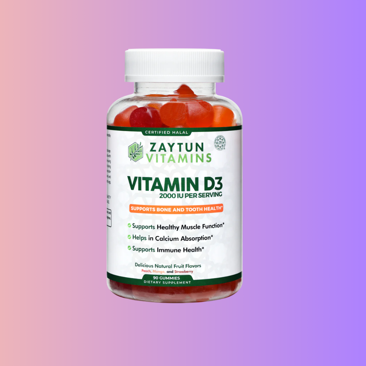 Halal Vitamin D3 2000IU Gummies