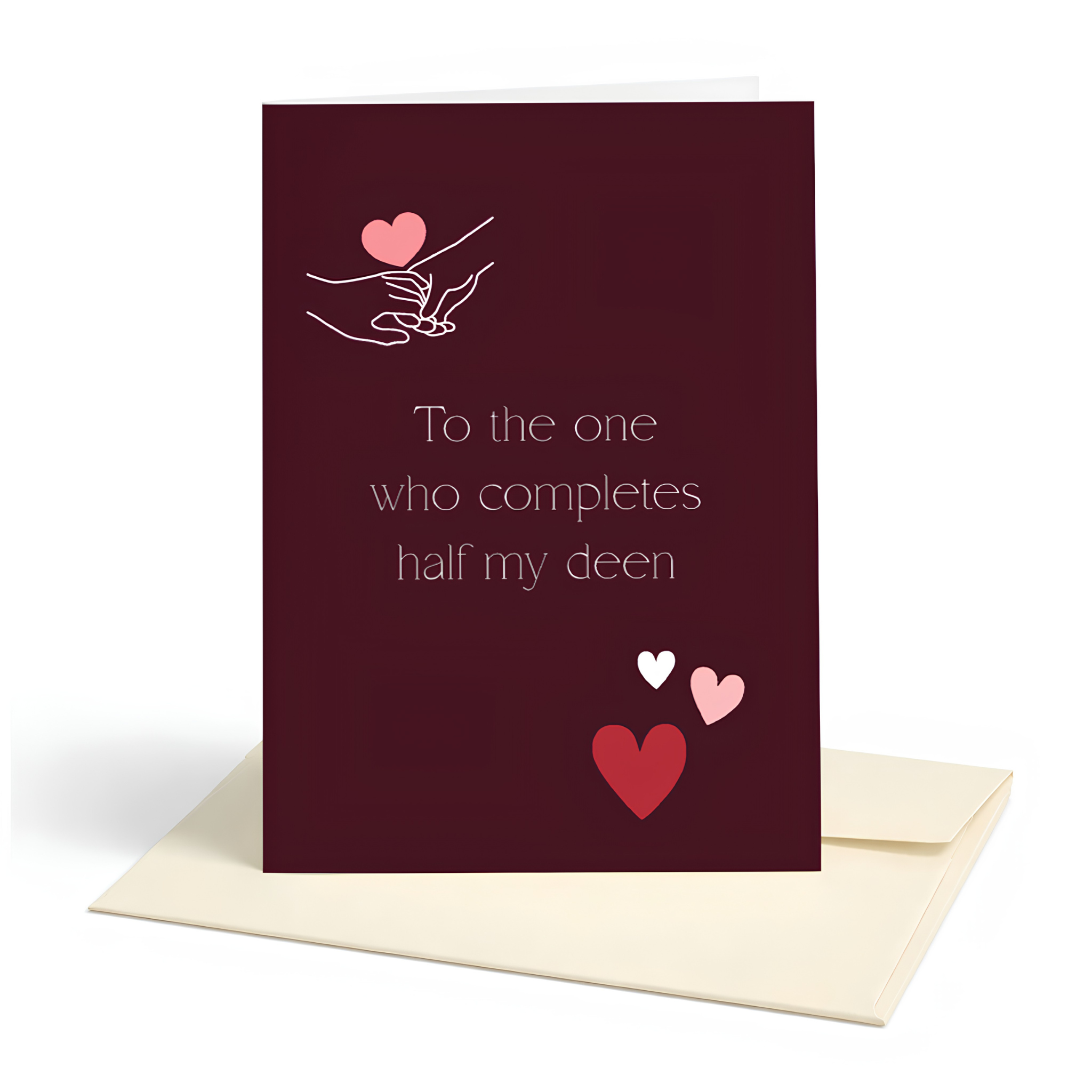 To the One Who Completes Half My Deen Islamic Love Card | Islamic Spouse Greeting Card