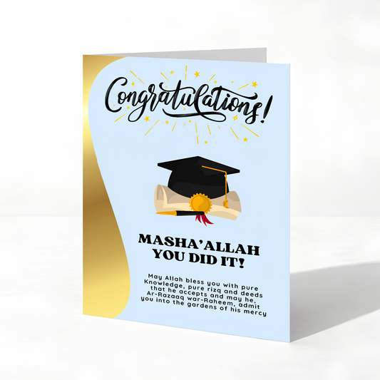 Masha’Allah You Did It Islamic Graduation Greeting Card