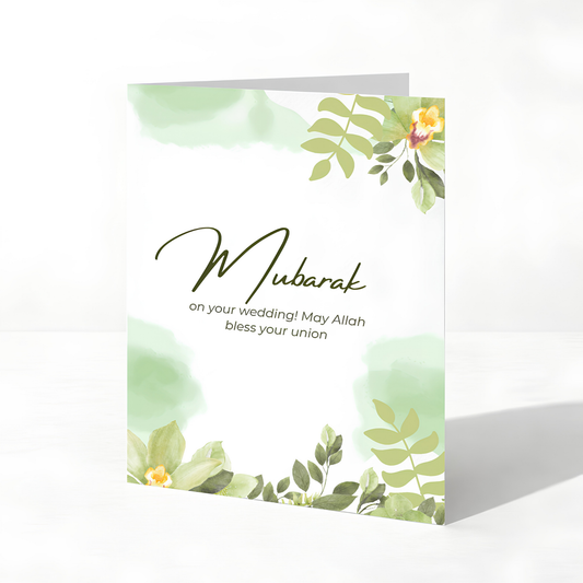 Mubarak on Your Wedding Islamic Greeting Card | Islamic Wedding Greeting Card