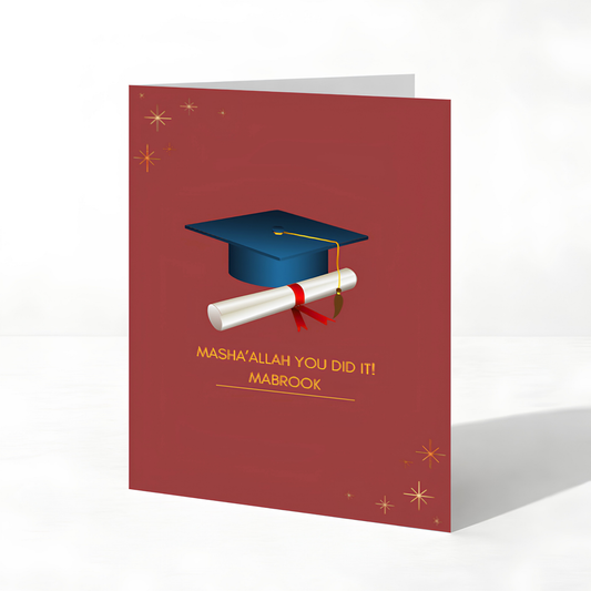 Masha’allah You Did It Mabrook Islamic Graduation Greeting Card