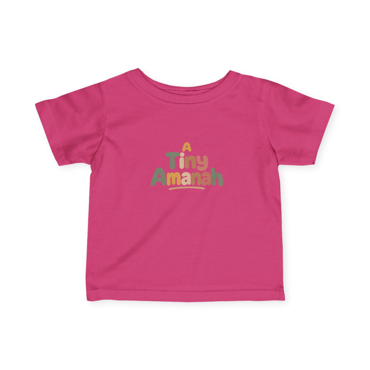 Infant Tee — "A Tiny Amanah" Colorful Retro Baby Shirt