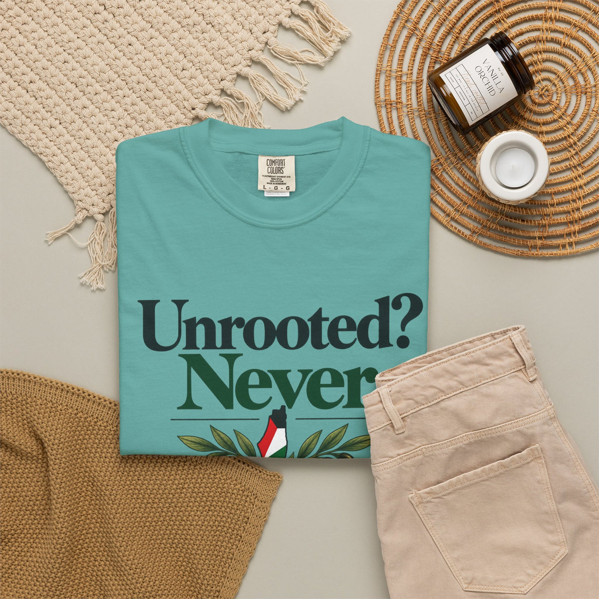 Unrooted? Never. T-Shirt — Botanical Resilience Graphic Tee
