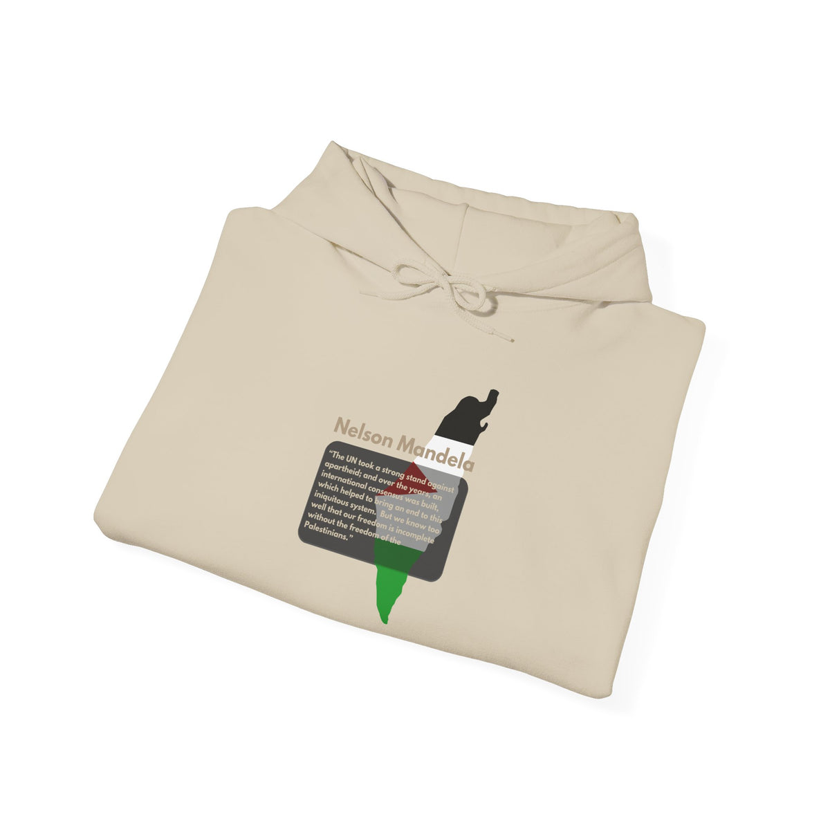 Hoodie - Nelson Mandela Quote & Palestine Flag Graphic