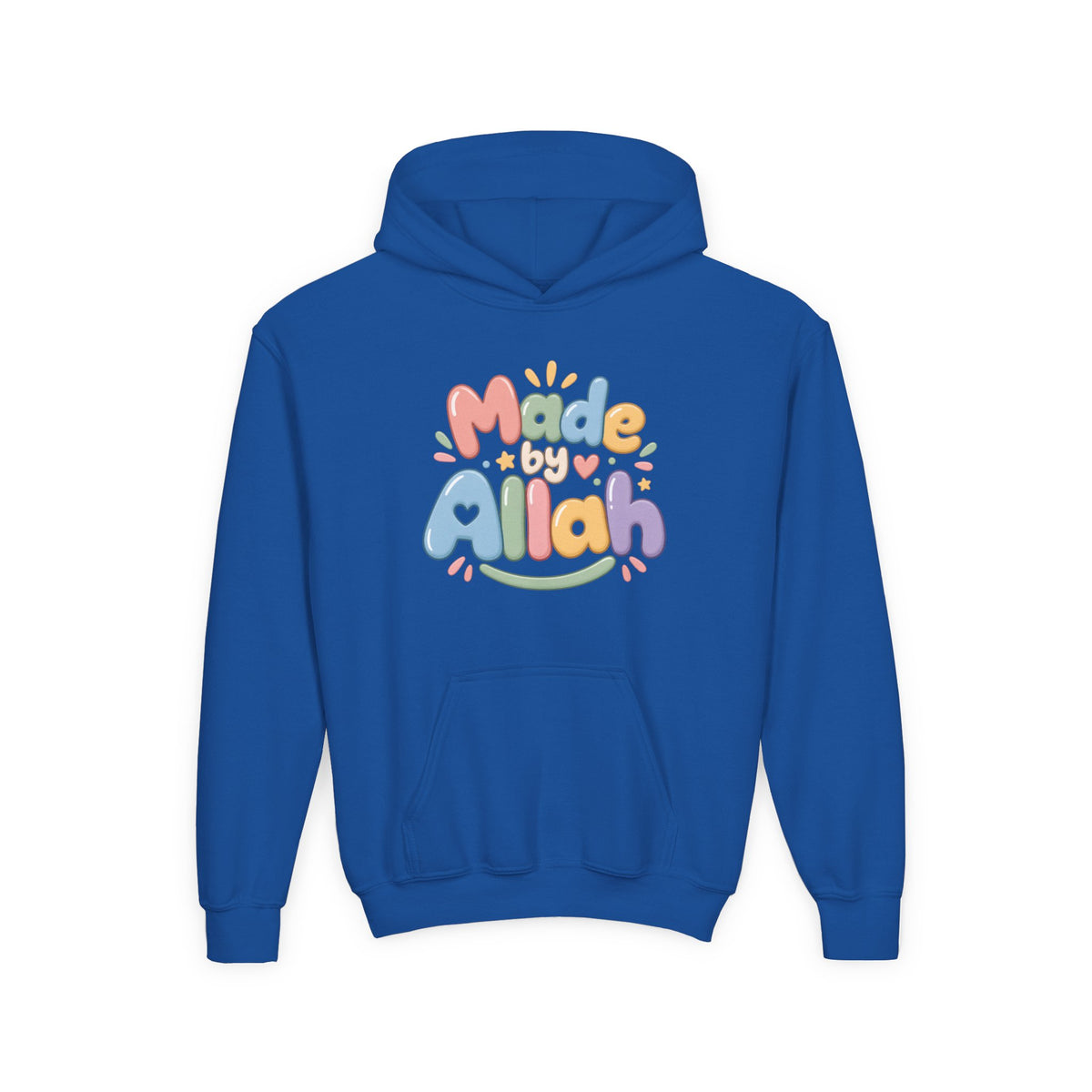 Youth Hoodie — "Made by Allah" Pastel Kids Islamic Pullover