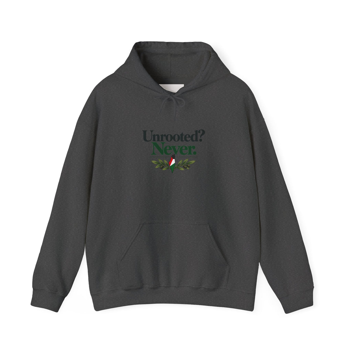 Hoodie — "Unrooted? Never." / "Roots Deeper Than Occupation" Graphic Hoodie
