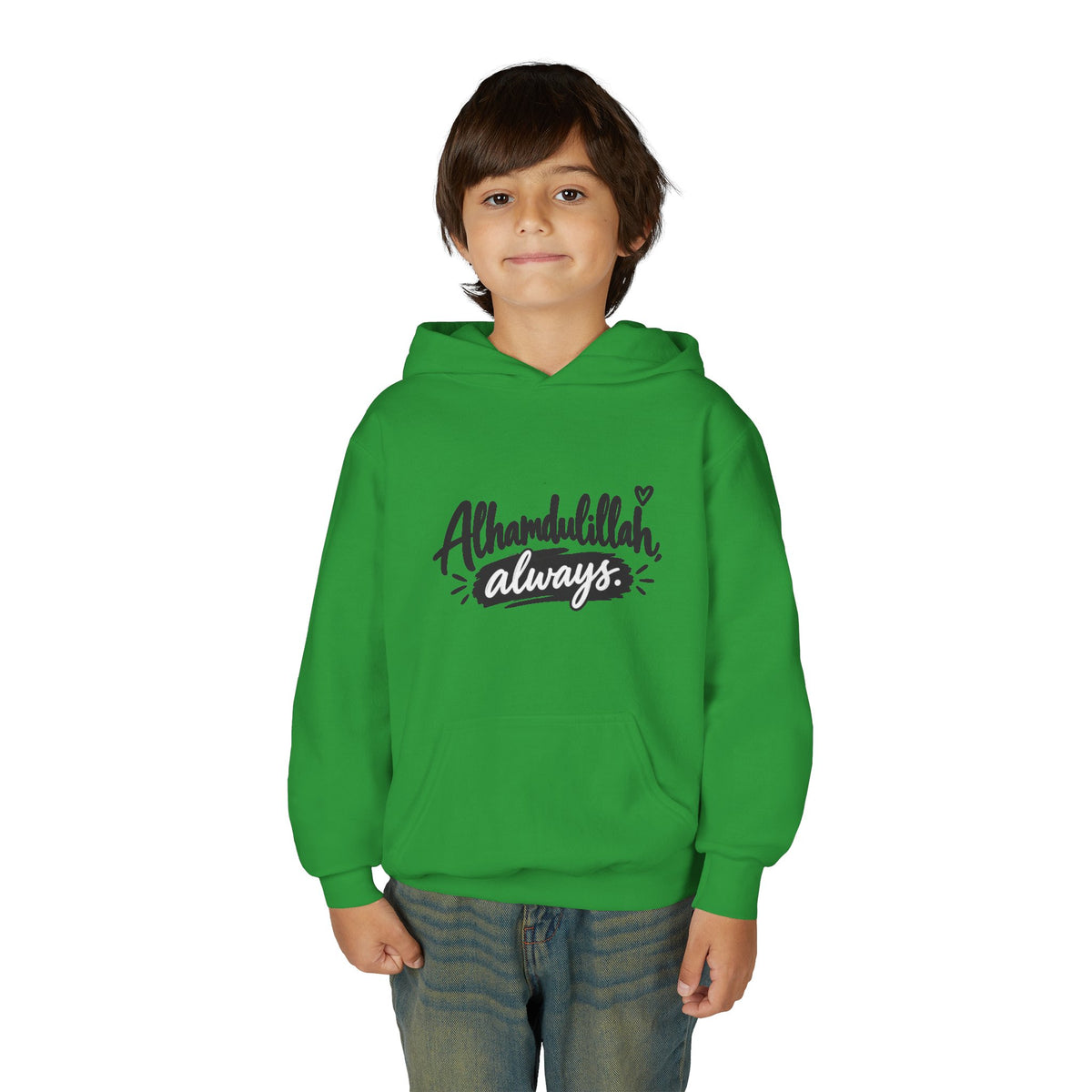 Alhamdulillah Always Youth Hoodie — Islamic Inspirational Kids Sweatshirt