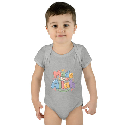 Made by Allah Baby Bodysuit — Pastel Islamic Newborn Onesie