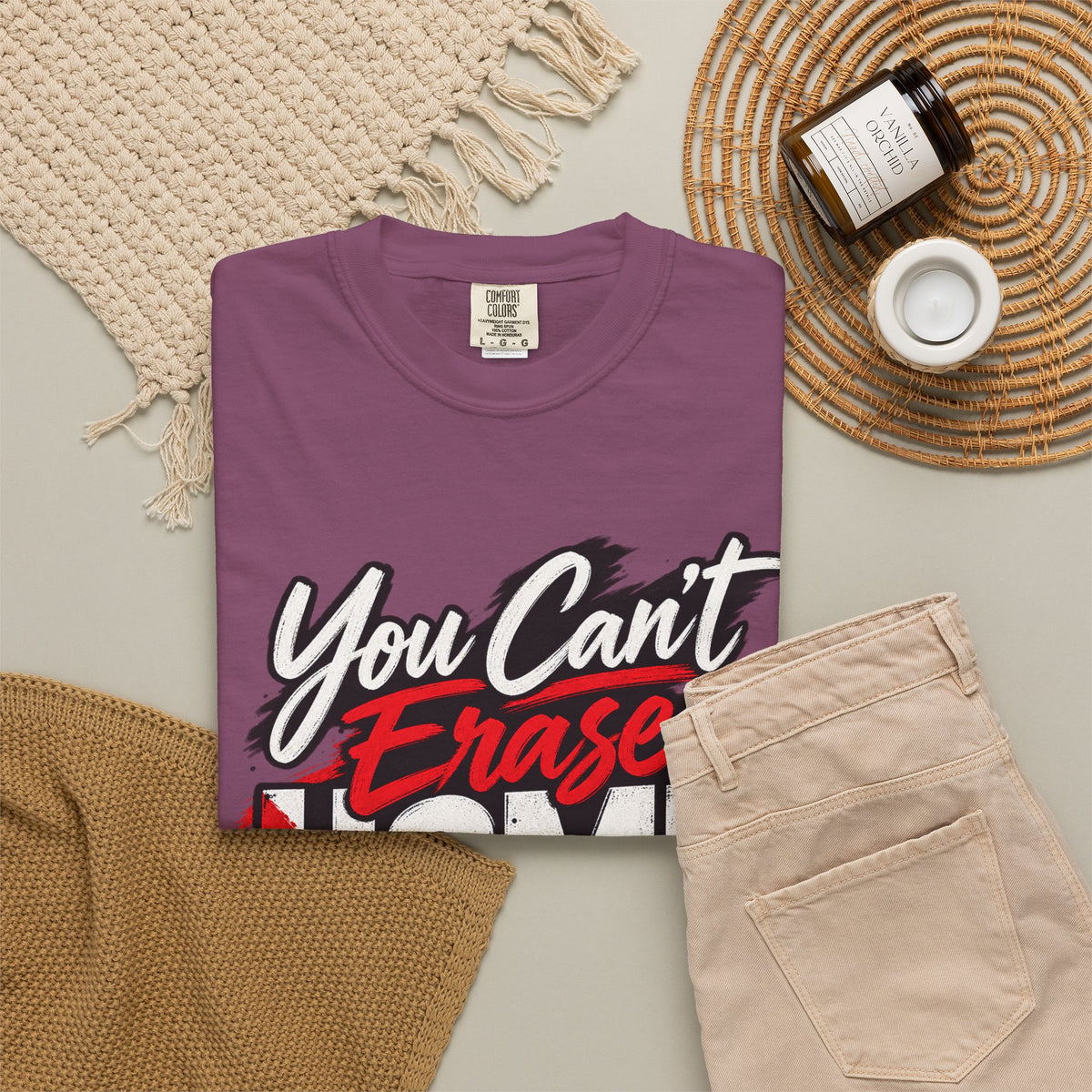 You Can't Erase Home T-Shirt — Palestine Solidarity Graphic Tee