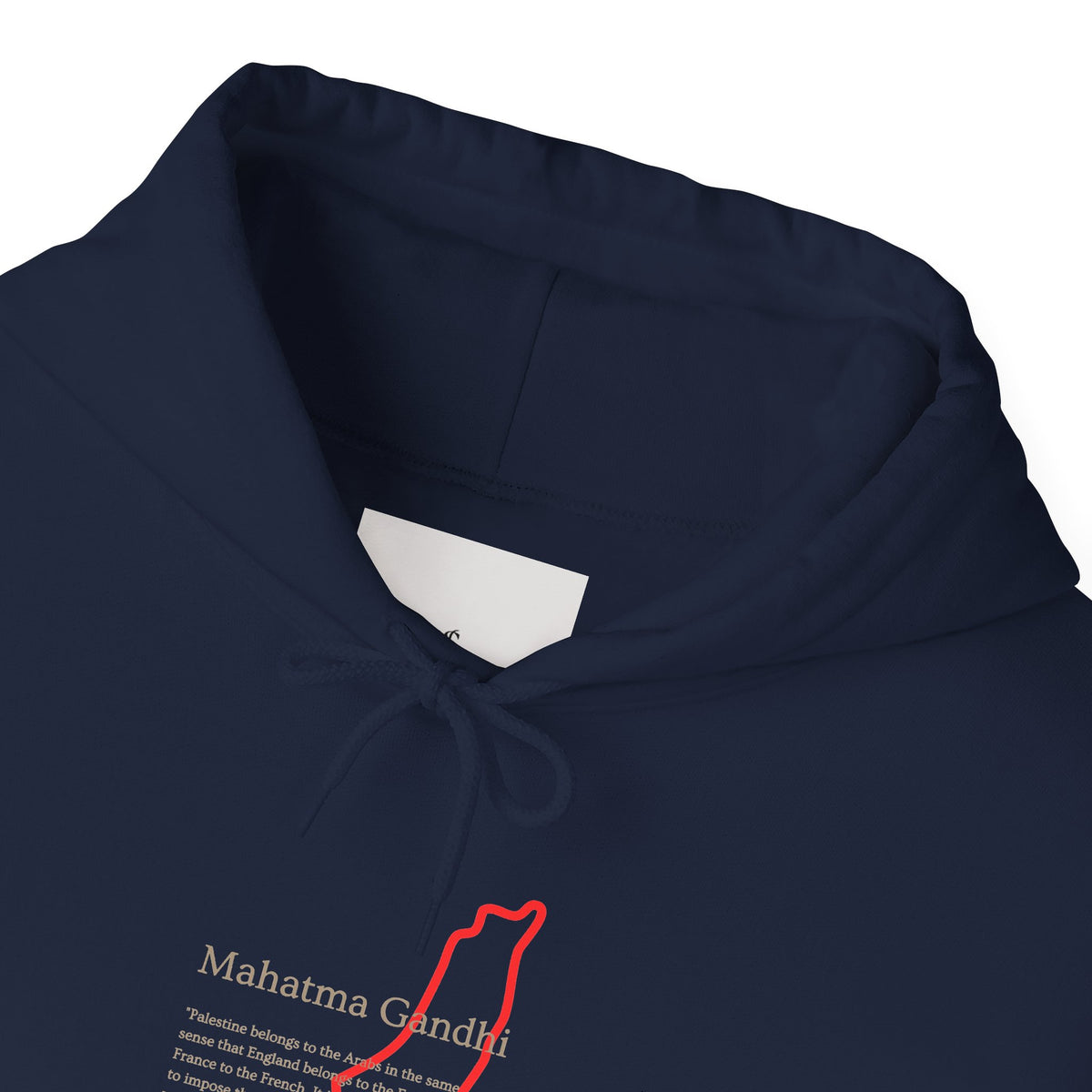 Hoodie — Mahatma Gandhi Quote with Red Palestine Map Outline