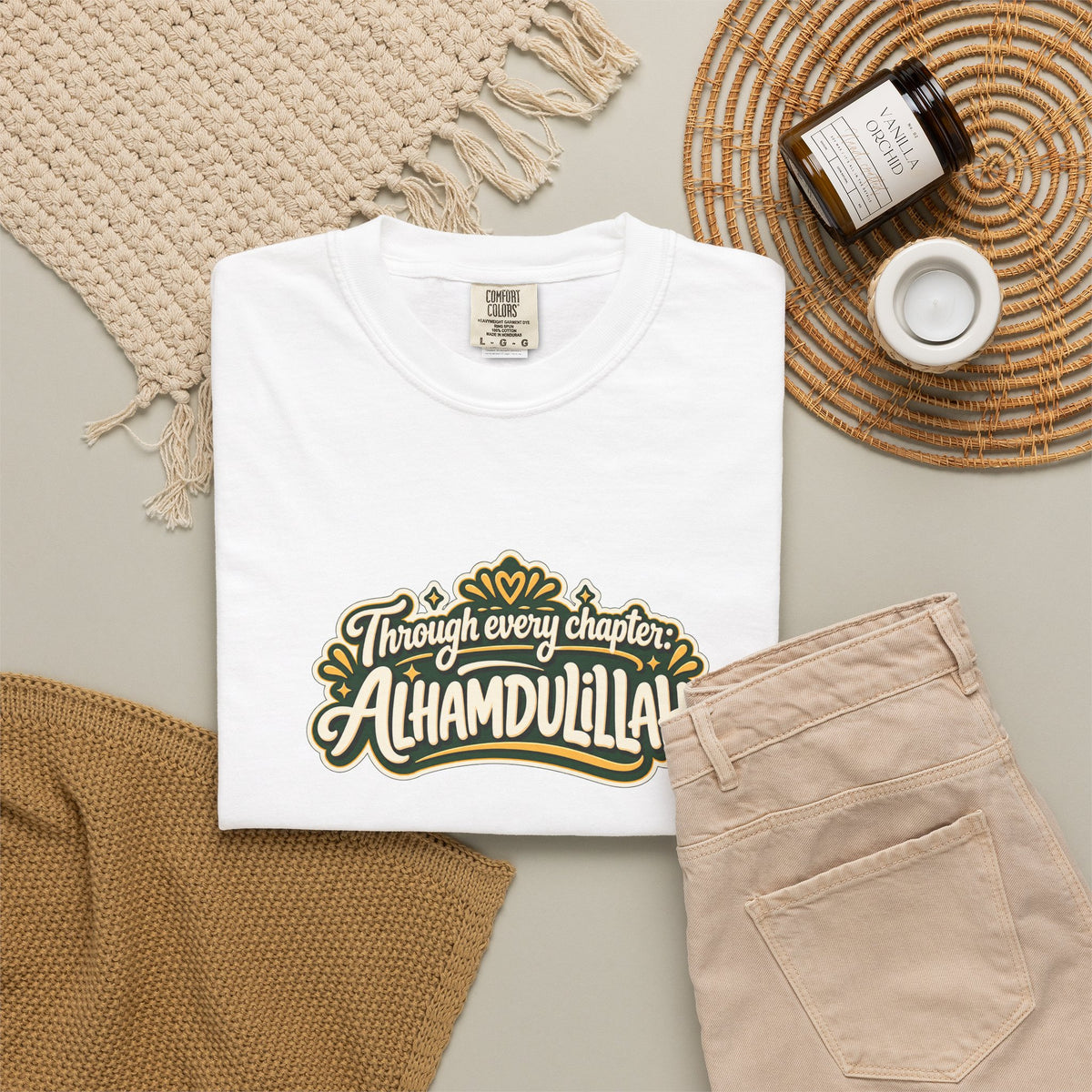 Alhamdulillah Graphic T-Shirt — 'Through Every Chapter' Tee