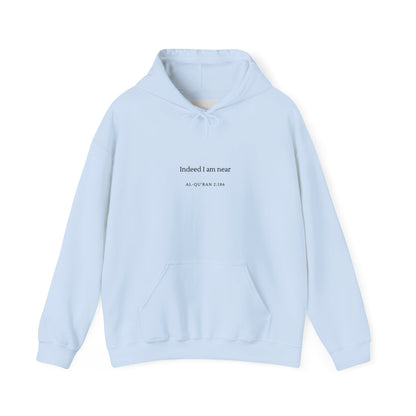 Hoodie — Minimal 'Indeed I Am Near' Quran Verse Pullover