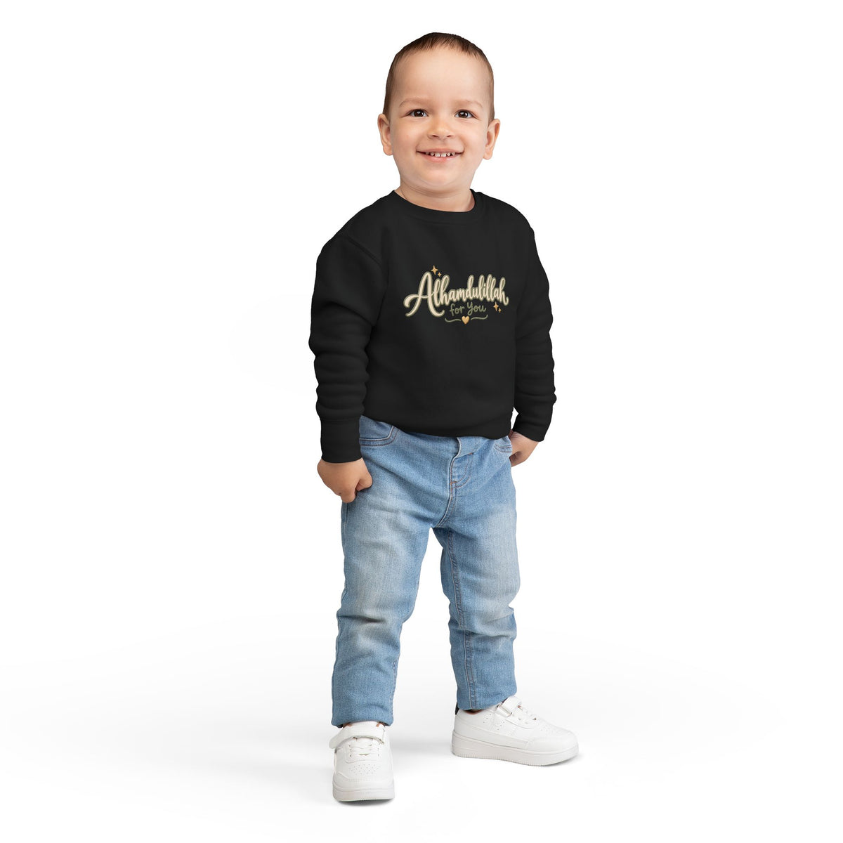Toddler Sweatshirt — “Alhamdulillah for You” Cute Islamic Prayer Crewneck