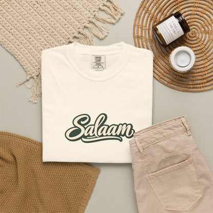 Salaam Script T-Shirt — Casual Islamic Greeting Tee