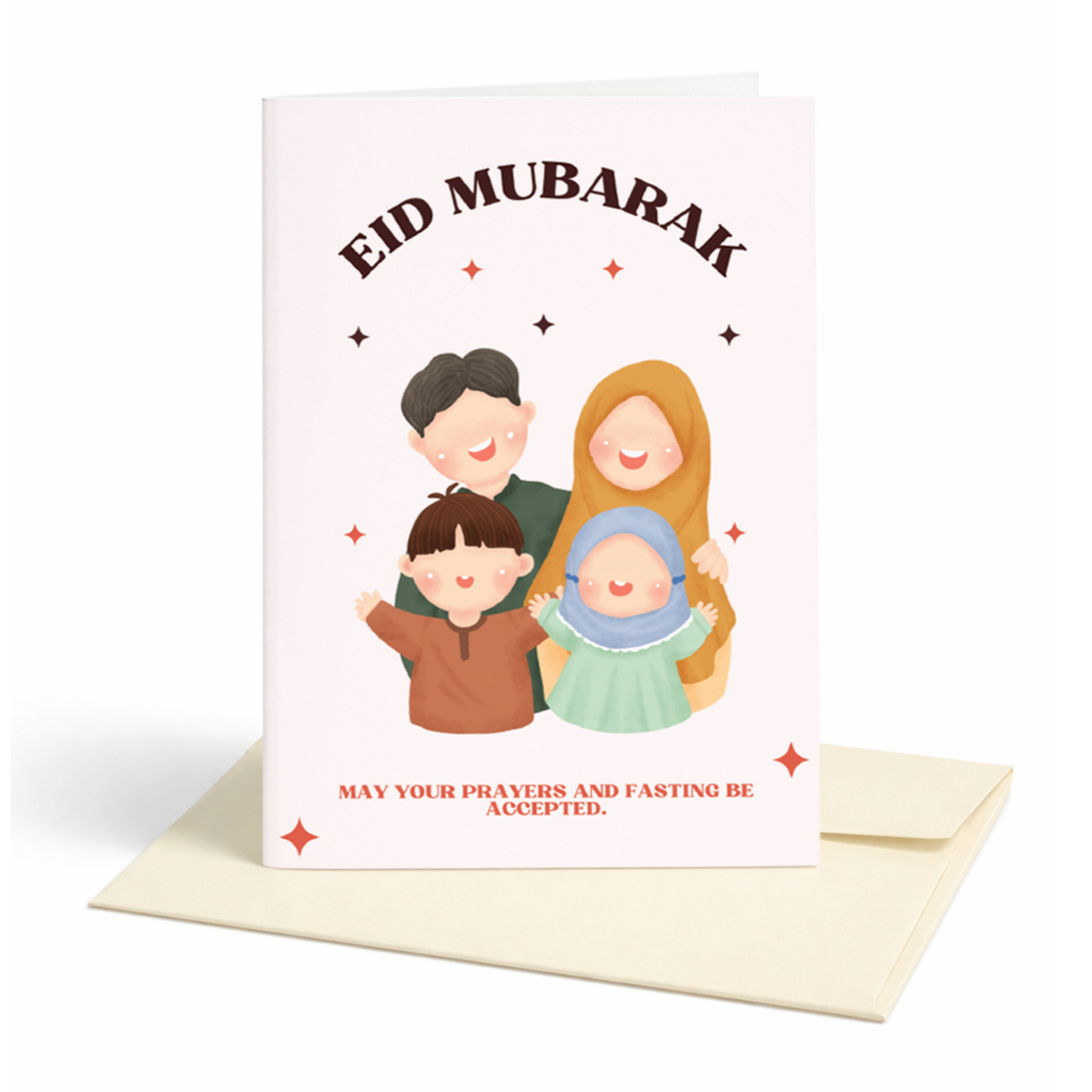 Eid Mubarak Greeting Card (May Your Prayers & Fasting Be Accepted)