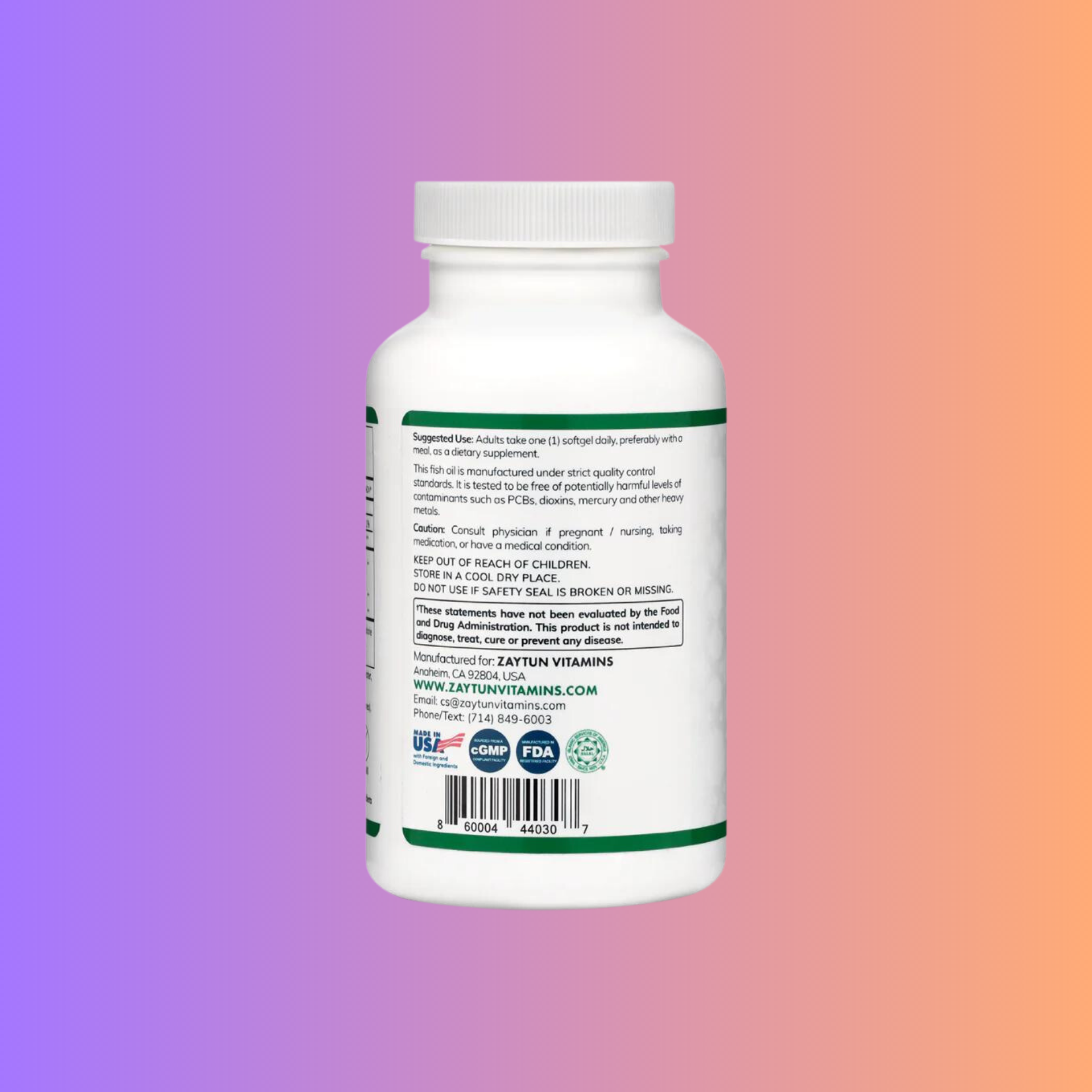 Halal Fish Oil Omega-3 (Halal Gelatin) Softgels